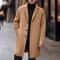 Luxury Mens Wool Blend Coat Classic Mens Trench Pea Coat MidLength Winter Overcoat 9