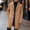 Luxury Mens Wool Blend Coat Classic Mens Trench Pea Coat MidLength Winter Overcoat 9