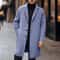 Luxury Mens Wool Blend Coat Classic Mens Trench Pea Coat MidLength Winter Overcoat 8