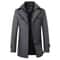 Classic Double Collar Mens Pea Coat Elegant Mens Woolen Trench Coat Winter Overcoat 0