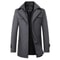 Classic Double Collar Mens Pea Coat Elegant Mens Woolen Trench Coat Winter Overcoat 0