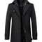 Classic Double Collar Mens Pea Coat Elegant Mens Woolen Trench Coat Winter Overcoat 2