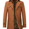 Classic Double Collar Mens Pea Coat Elegant Mens Woolen Trench Coat Winter Overcoat 3
