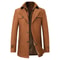 Classic Double Collar Mens Pea Coat Elegant Mens Woolen Trench Coat Winter Overcoat 5