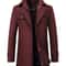 Classic Double Collar Mens Pea Coat Elegant Mens Woolen Trench Coat Winter Overcoat 6