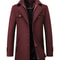 Classic Double Collar Mens Pea Coat Elegant Mens Woolen Trench Coat Winter Overcoat 6