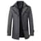Classic Double Collar Mens Pea Coat Elegant Mens Woolen Trench Coat Winter Overcoat 7