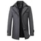 Classic Double Collar Mens Pea Coat Elegant Mens Woolen Trench Coat Winter Overcoat 7