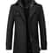 Classic Double Collar Mens Pea Coat Elegant Mens Woolen Trench Coat Winter Overcoat 8