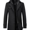 Classic Double Collar Mens Pea Coat Elegant Mens Woolen Trench Coat Winter Overcoat 8