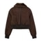 Casual Womens Stand Collar Jacket Loose DoubleSided Winter Coat With Contrast Strap Detail 1