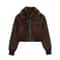 Casual Womens Stand Collar Jacket Loose DoubleSided Winter Coat With Contrast Strap Detail 6