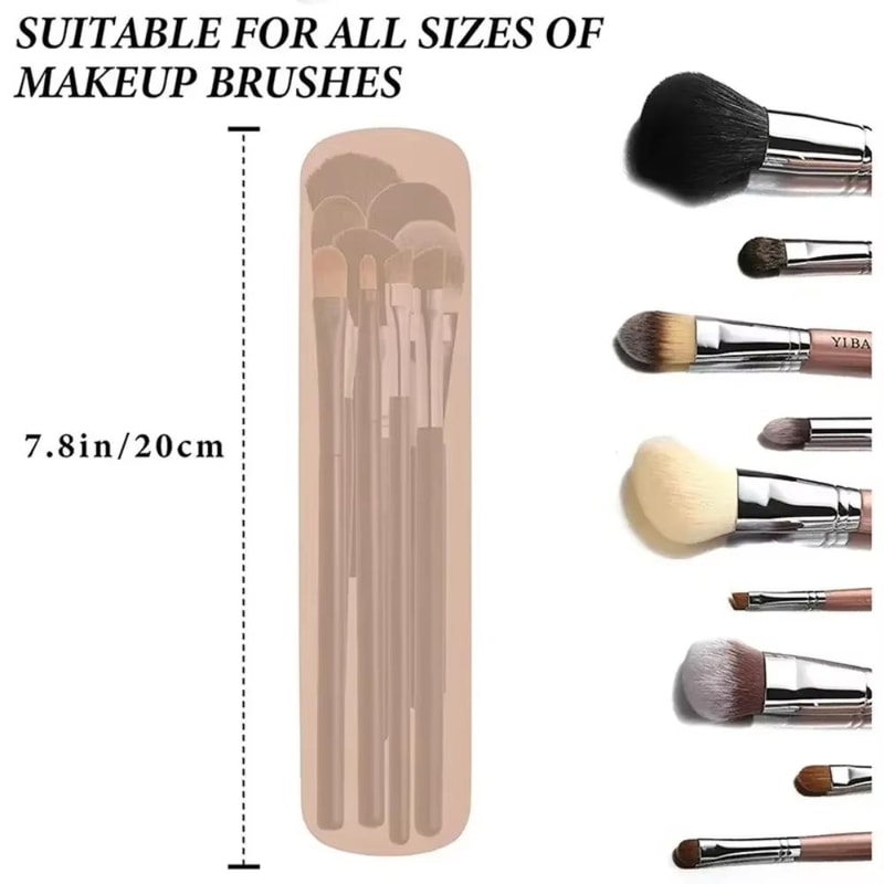 Portable Silicone Makeup Brush Holder Waterproof Travel Makeup Brush Case With Sponge Storage 3