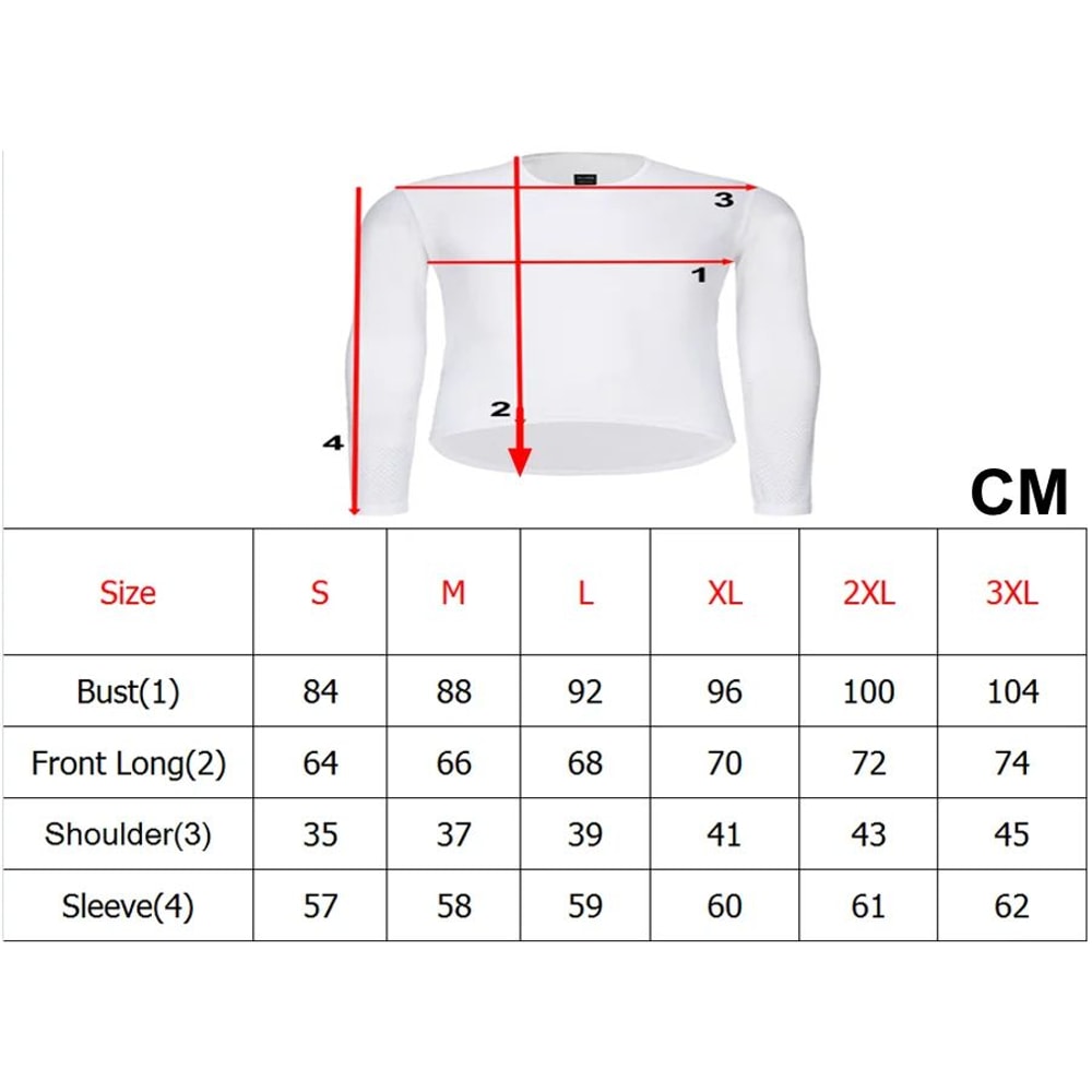 Rsantce Mens Cycling Base Layer Breathable Long Sleeve Bike Jersey Undershirt For Racing Training 4