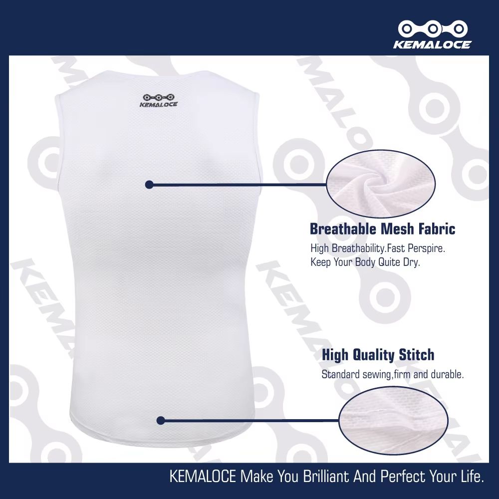 KEMALOCE Sleeveless Cycling Base Layer Breathable QuickDry Cycling Undershirt For MTB Road Bike R 3