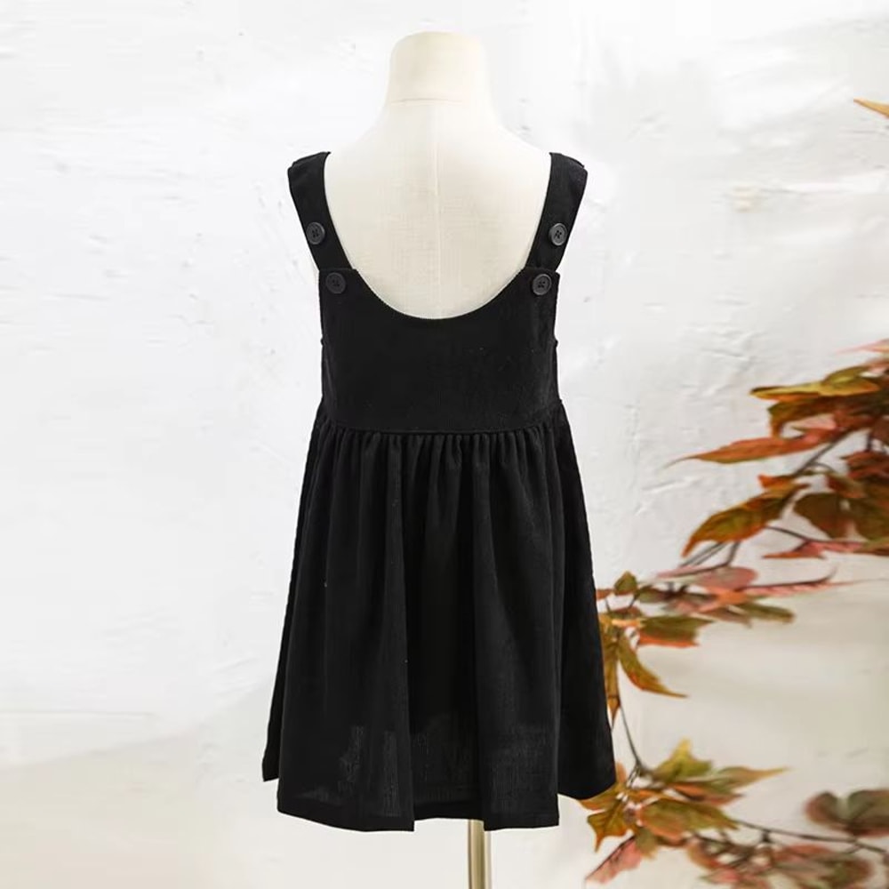 Retro Girls Corduroy Dress Adjustable Strap Toddler Pinafore Dress Sleeveless Casual Kids Corduroy 6