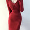 Elegant Red Crochet Knit Dress Vintage Bodycon Midi Dress Luxury Womens Knit Bodycon Dress 3