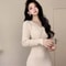Elegant Red Crochet Knit Dress Vintage Bodycon Midi Dress Luxury Womens Knit Bodycon Dress 4