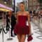 Mingmingxi Strapless Red Cocktail Dress Lace Up Back Luxury Red Mini Dress Elegant Women Party Mini 0