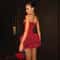 Mingmingxi Strapless Red Cocktail Dress Lace Up Back Luxury Red Mini Dress Elegant Women Party Mini 1