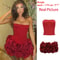 Mingmingxi Strapless Red Cocktail Dress Lace Up Back Luxury Red Mini Dress Elegant Women Party Mini 6