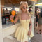 Mingmingxi Yellow A Line Party Dress Lace Up Back Hollow Out Summer Dress Elegant Women Holiday Dre 0