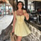 Mingmingxi Yellow A Line Party Dress Lace Up Back Hollow Out Summer Dress Elegant Women Holiday Dre 2
