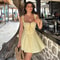Mingmingxi Yellow A Line Party Dress Lace Up Back Hollow Out Summer Dress Elegant Women Holiday Dre 6