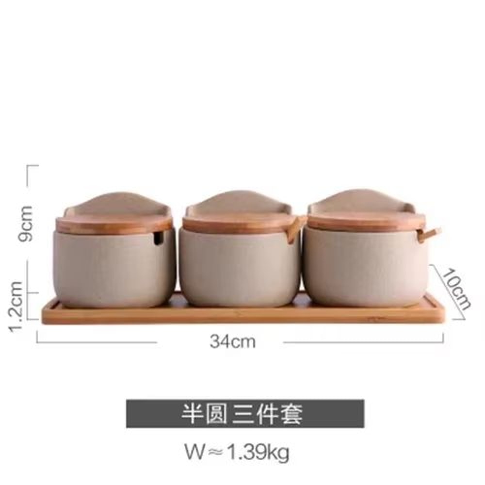 Japanese Style Ceramic Seasoning Jar Set Pottery Salt And Sugar Container Kitchen Condiment Storage 12