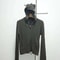 Military Green Oversized Fur Collar Jacket With Hooded Zip Knit Sweater Coat For Women 1