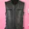 Mens Genuine Leather Biker Vest With Multi Pocket Design And Zipper Sleeveless Jacket 3