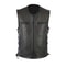 Mens Genuine Leather Biker Vest With Multi Pocket Design And Zipper Sleeveless Jacket 5