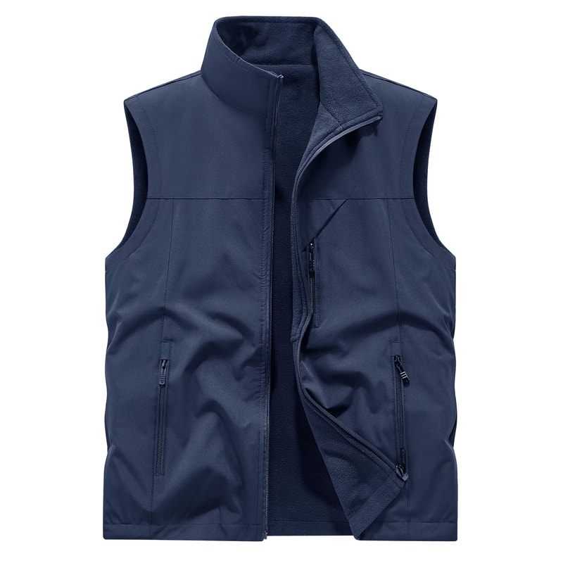 Mens Fleece Tactical Vest Warm Outdoor Hunting Fishing Vest Multi Pocket Military Waistcoat 11