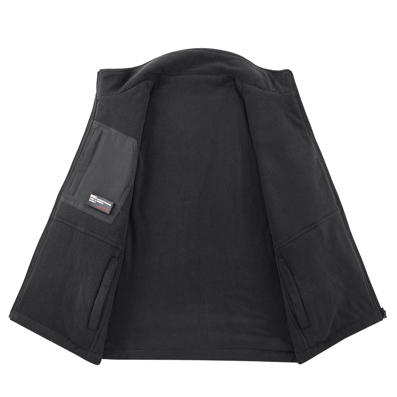 Mens Fleece Tactical Vest Warm Outdoor Hunting Fishing Vest Multi Pocket Military Waistcoat 3