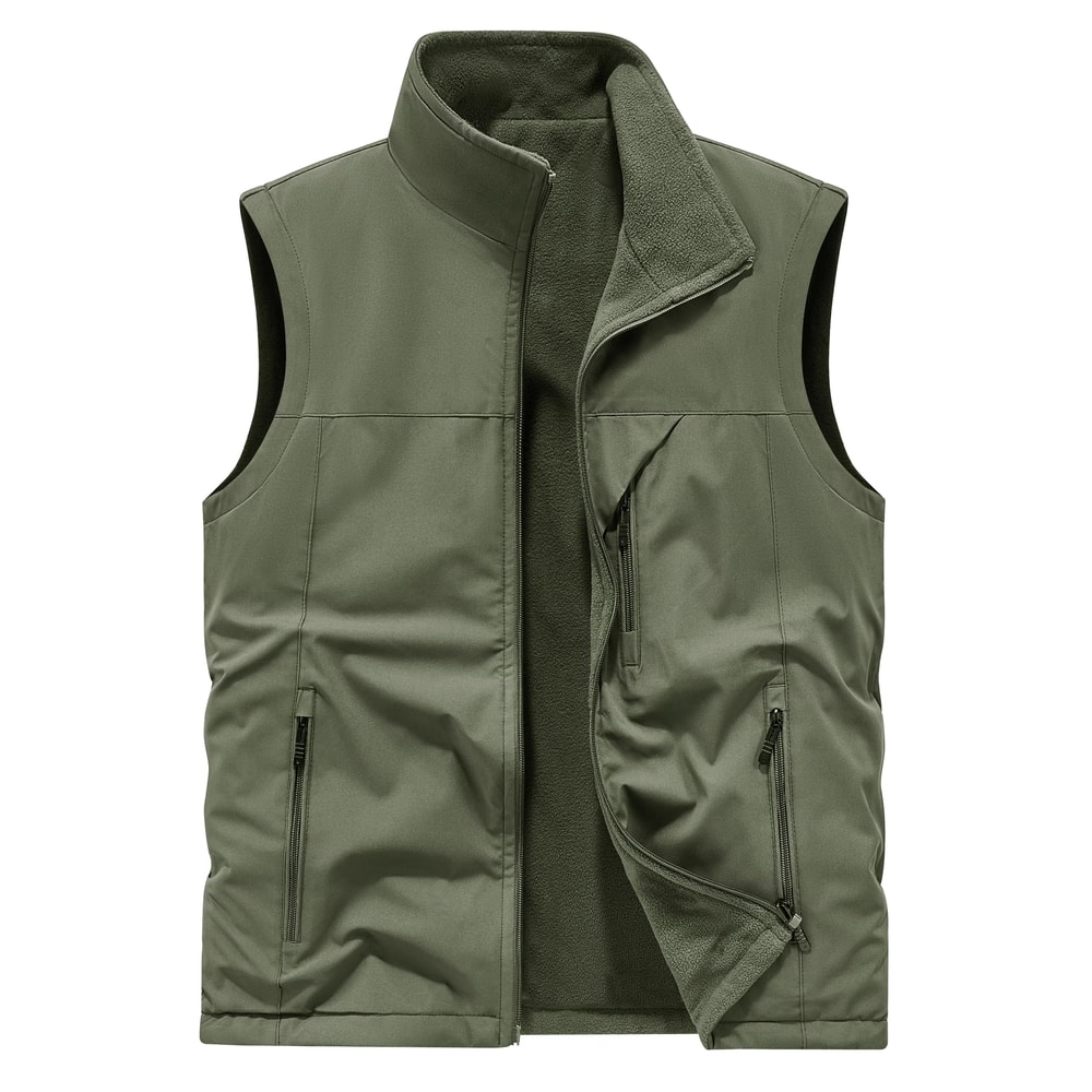 Mens Fleece Tactical Vest Warm Outdoor Hunting Fishing Vest Multi Pocket Military Waistcoat 8