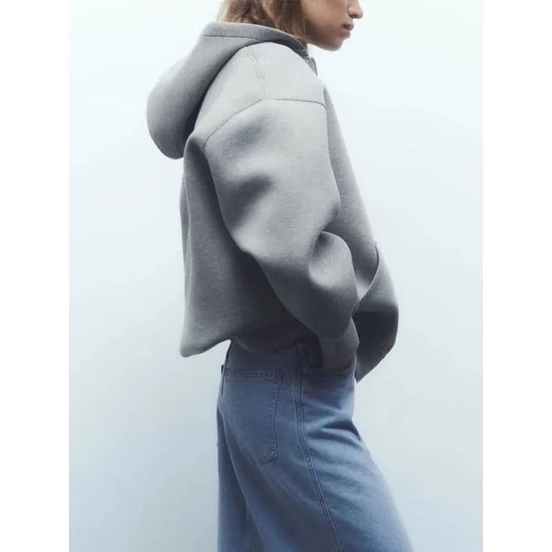 Womens Oversized Zip Hoodie Casual Hooded Sweatshirt Jacket Loose Streetwear Sports Top 1