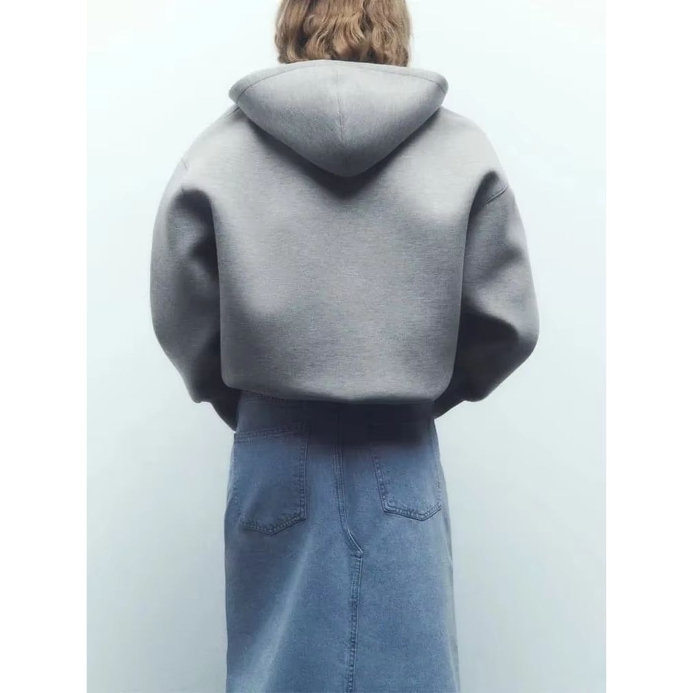 Womens Oversized Zip Hoodie Casual Hooded Sweatshirt Jacket Loose Streetwear Sports Top 2