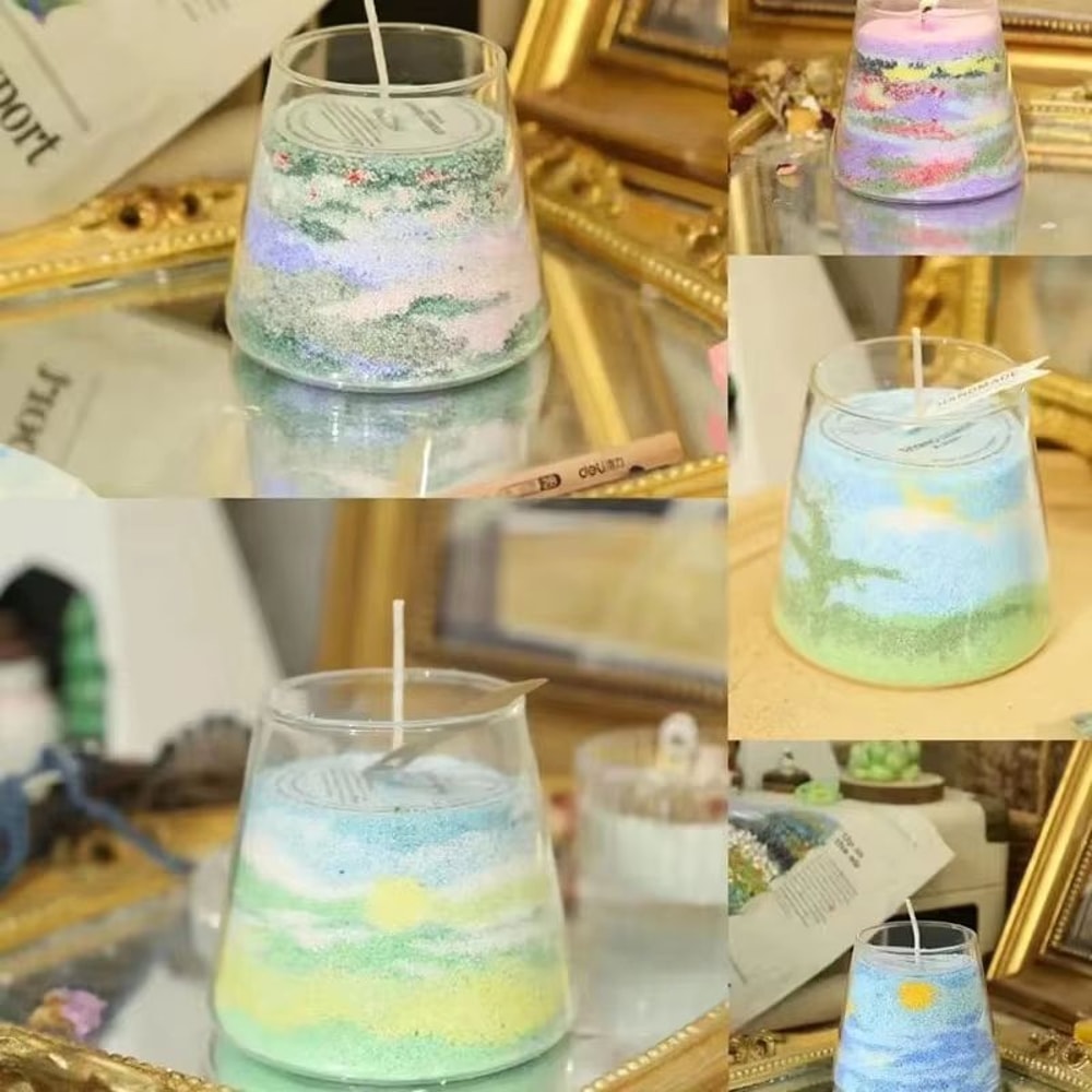 Color Sand Wax For Candle Making Aromatherapy DIY Candle Sand Painting Wax Powder 2