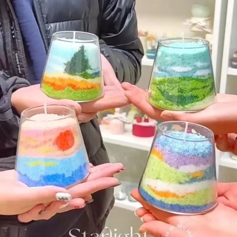 Color Sand Wax For Candle Making Aromatherapy DIY Candle Sand Painting Wax Powder 5