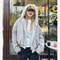 Womens Y2K Fur Collar Jacket Oversized Velvet Hooded Streetwear Coat 1