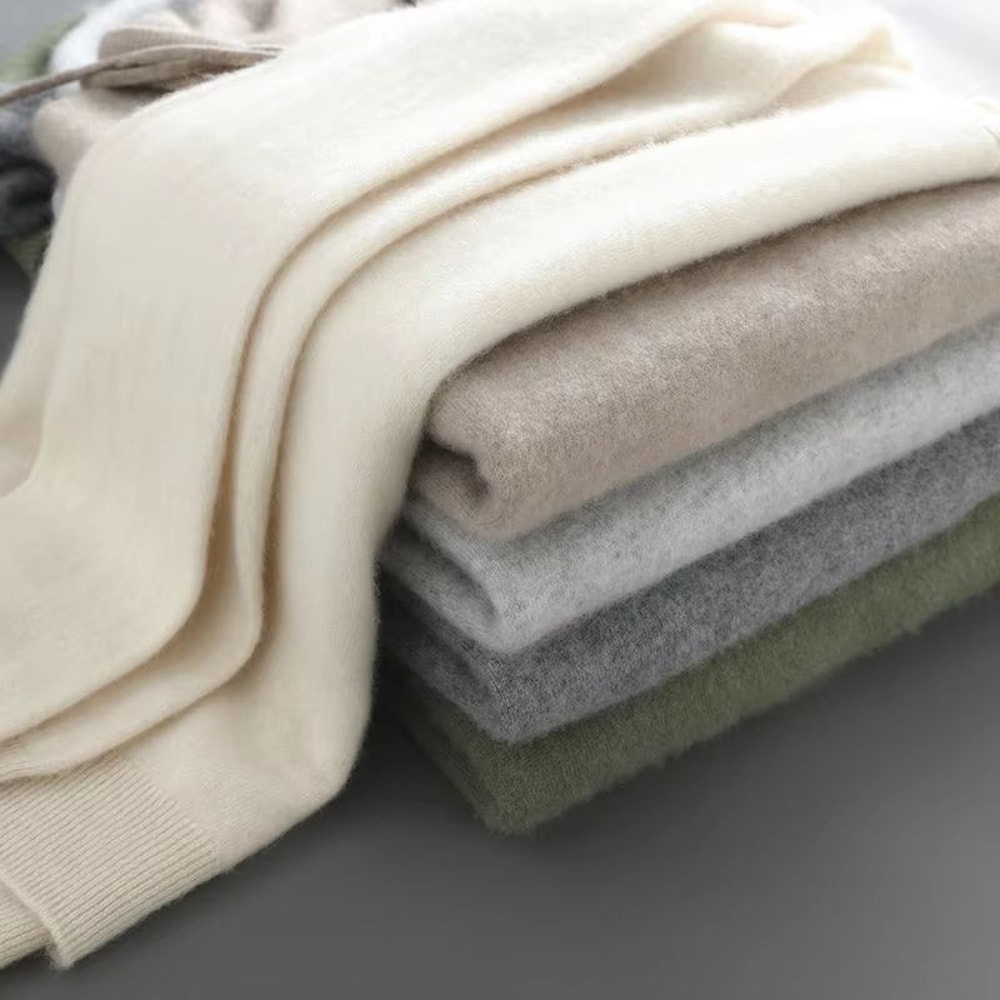 Mens Merino Wool Hooded Sweater Thick Warm Pullover Casual Winter Knit Hoodie 2