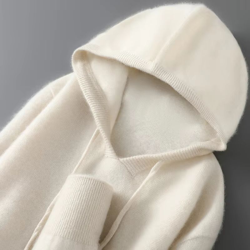 Mens Merino Wool Hooded Sweater Thick Warm Pullover Casual Winter Knit Hoodie 7