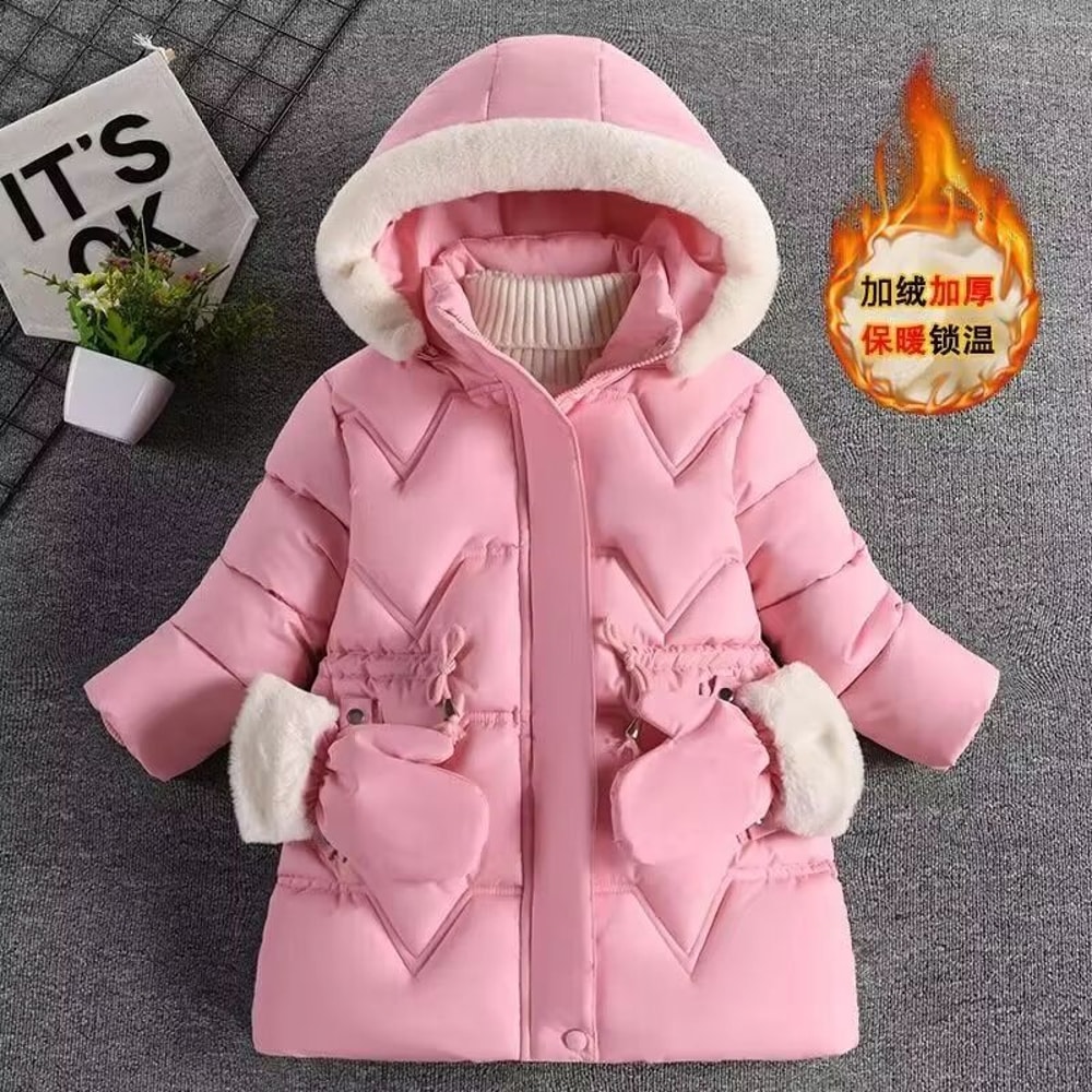 Girls Princess Hooded Winter Coat Warm Kids Hooded Jacket Fashion Outerwear For Ages 38 0