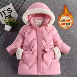 girls princess hooded winter coat warm kids hooded jacket fashion outerwear for ages 3–8