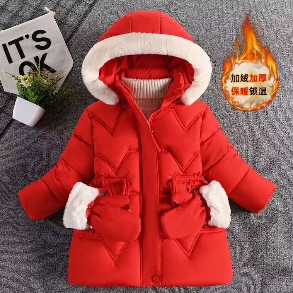 Girls Princess Hooded Winter Coat Warm Kids Hooded Jacket Fashion Outerwear For Ages 38 4