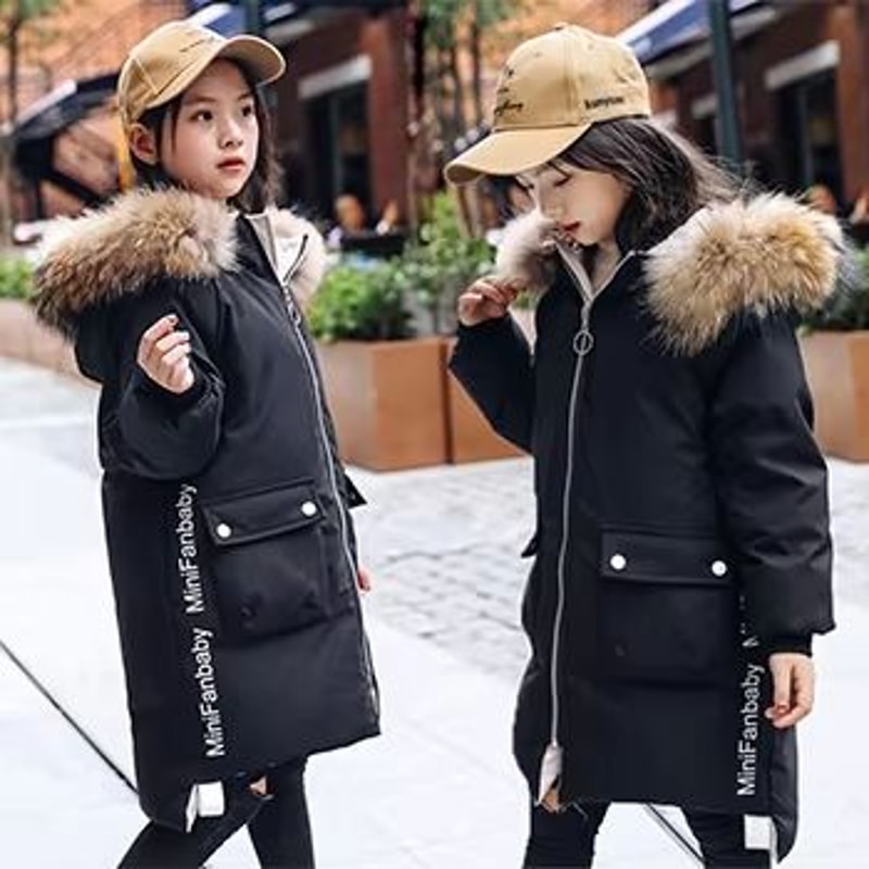 FrostBelle Girls Winter Parka Coat Faux Fur Hooded Girls Winter Jacket Long Warm Teen Girls Fur Col 8