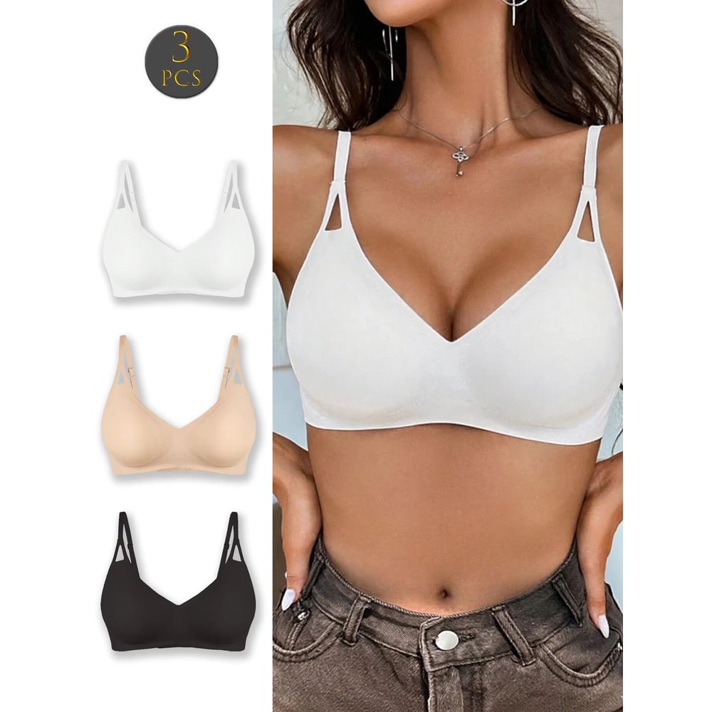 AirEase Everyday Wireless Bra Breathable Elastic Seamless Comfort Bra Soft Support Daily Travel Bra 9