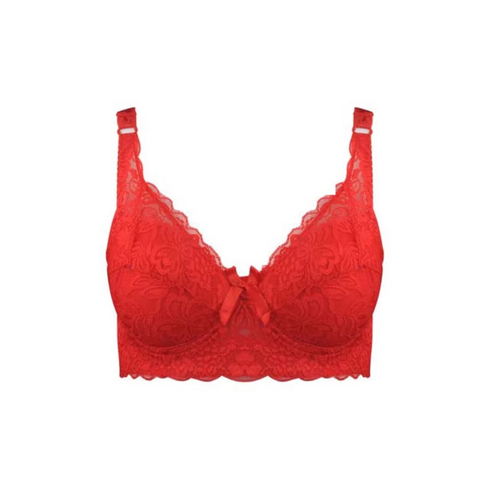 Plus Size Wireless Lace Bra Full Coverage Thin Cup Adjustable Bra Soft Comfort Bra For B C D Cups 13