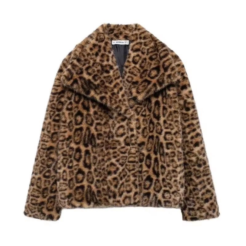 Elegant Faux Fur Coat Women Fluffy Winter Faux Fur Jacket Long Sleeve Lapel Fluffy Fur Coat 18