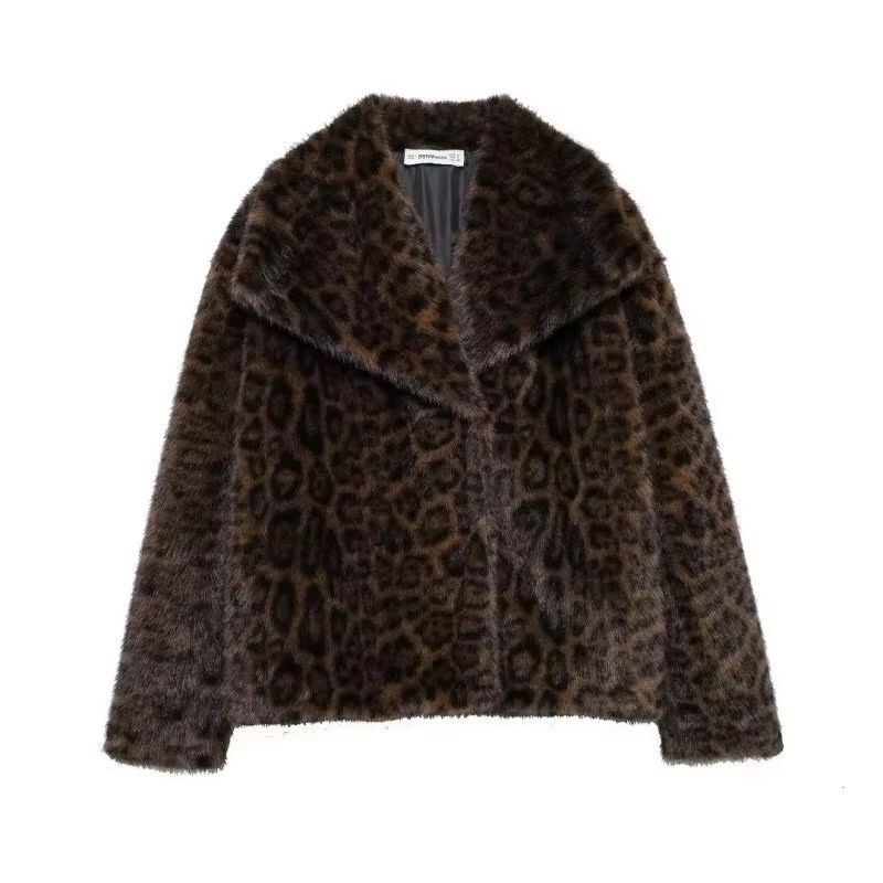 Elegant Faux Fur Coat Women Fluffy Winter Faux Fur Jacket Long Sleeve Lapel Fluffy Fur Coat 19